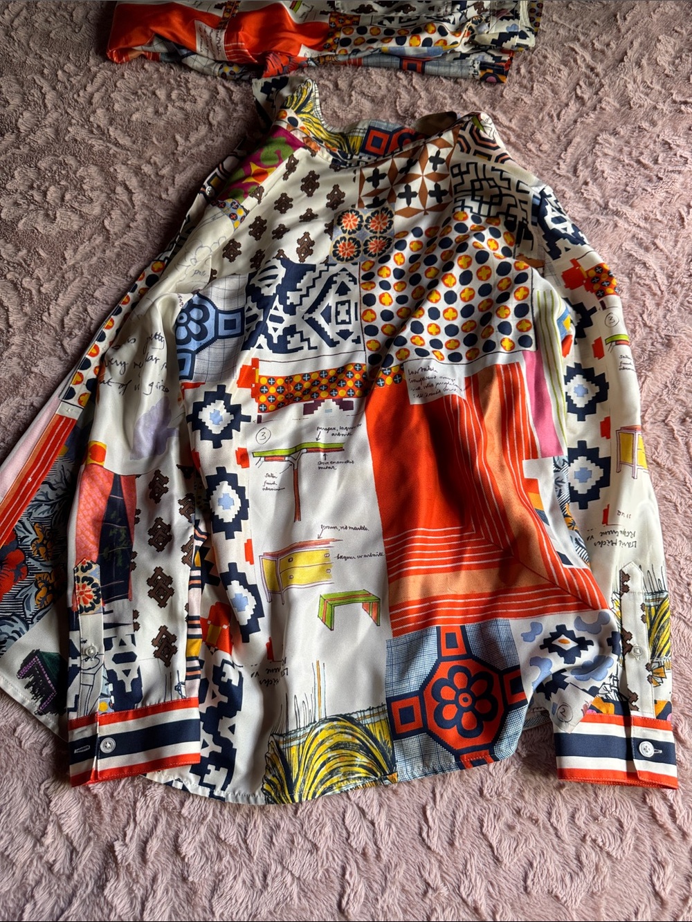 Tory Burch Multicolor Geometric & Floral Wide-Leg pants long sleeve set - Picture 16 of 17